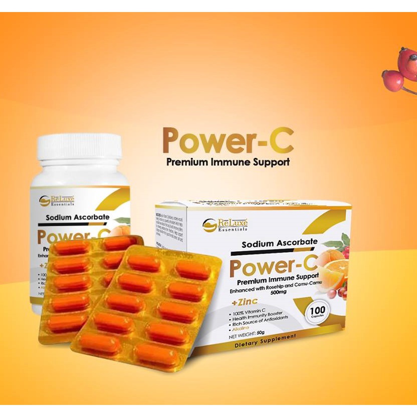 PREMIUM POWER C PlUS ZINC 500MG RELUXE ESSENTIALS NON ACIDIC VITAMIN C