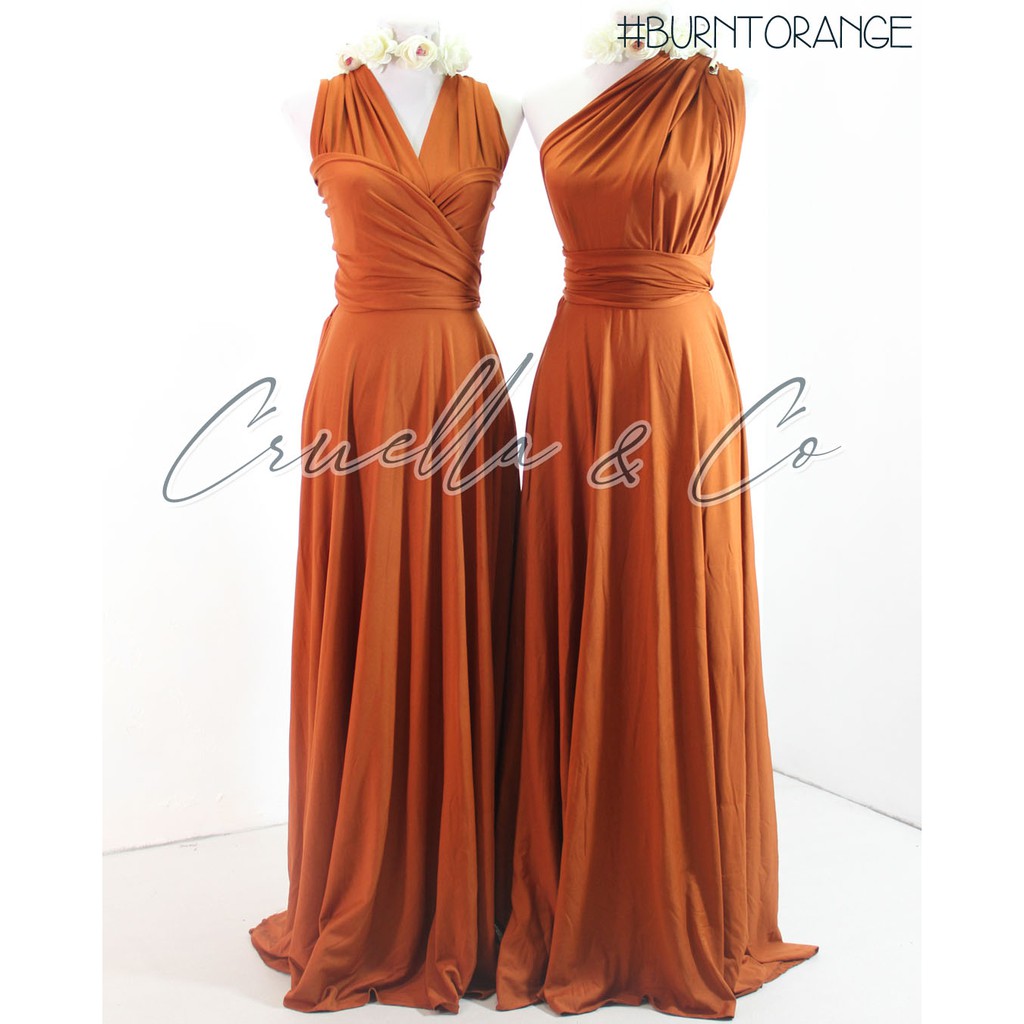 plus size burnt orange maxi dress