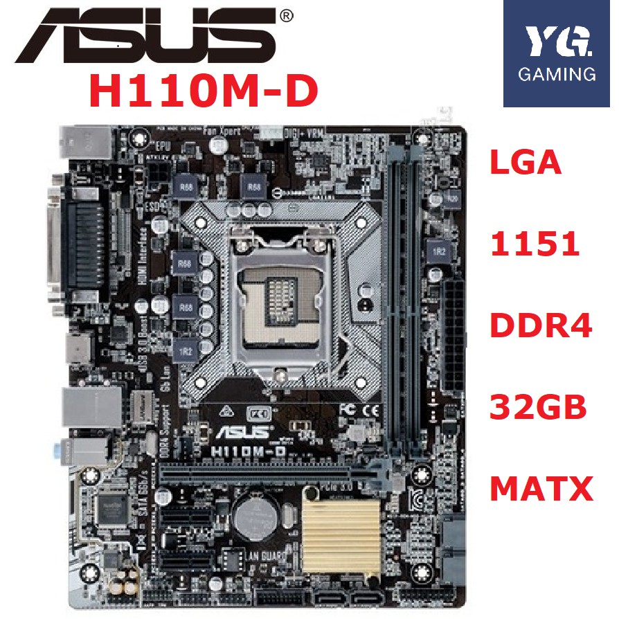 Asus H110m D Motherboard Lga1151 Ddr4 Intel H110m F Chipset Used Shopee Philippines