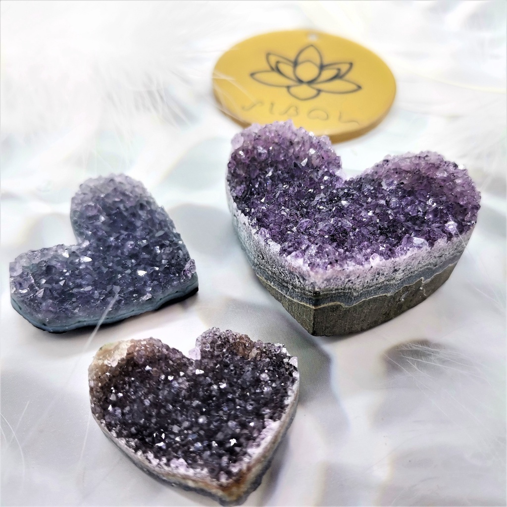 Amethyst (Calm & Stability) Raw Crystal Heart Cluster | Shopee Philippines