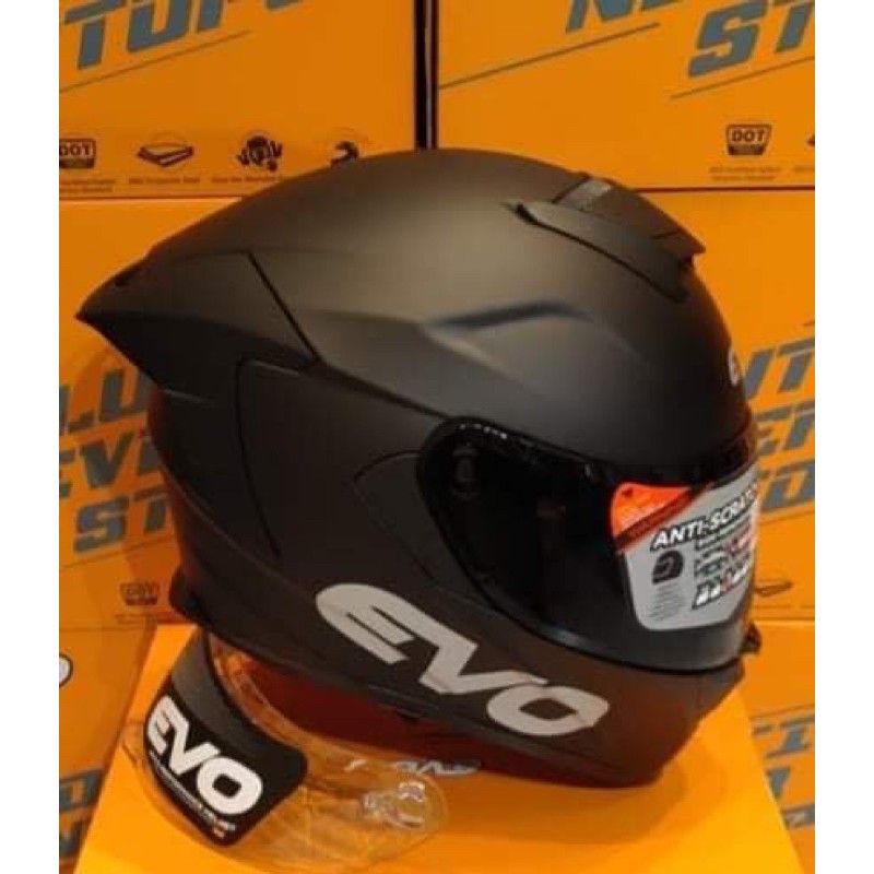 Evo Gt Pro Black Matte Full Face Dual Visor With Free Clear Lens On Hand Shopee Philippines