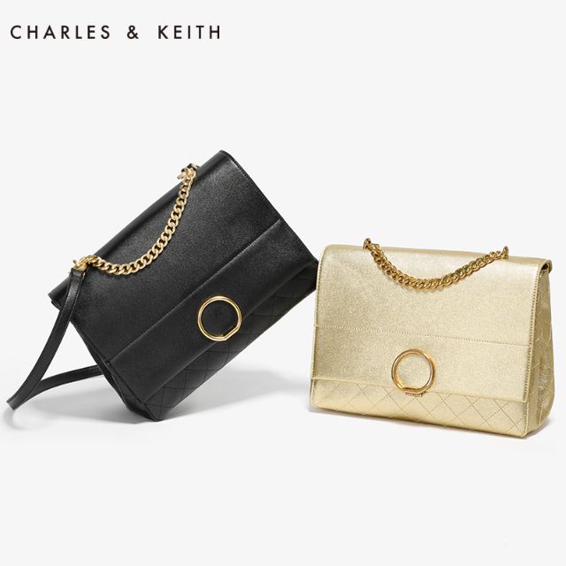 charles and keith gold bag