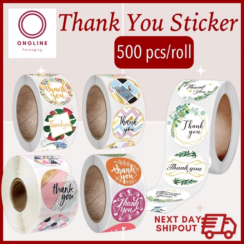 Pcs Thank You Sticker Tape Label Shopee Philippines