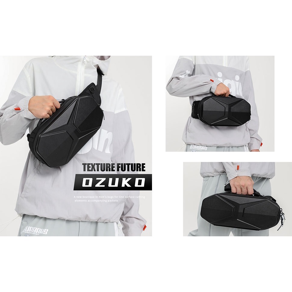 OZUKO Waterproof Sling Backpack Safe Protect Hard Shell Crossbody Bag