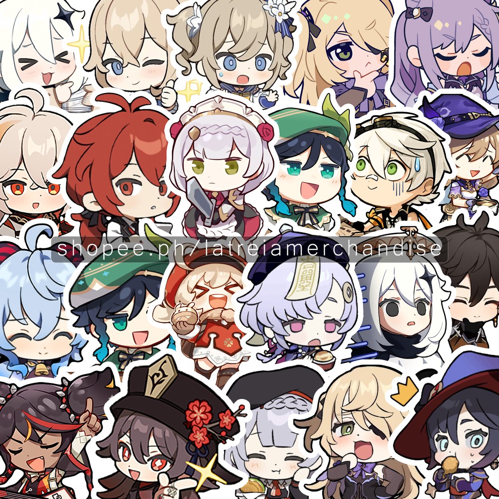 Repost Genshin Impact Chibi Stickers Random Characters Primogem Acquaint Fate Intertwined Fate Shopee Philippines