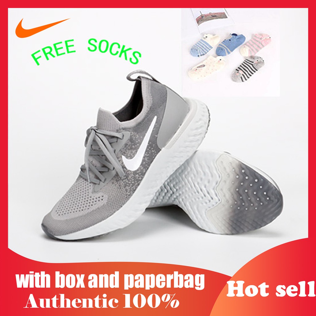 Nike Epic React grey shoes for woman or man sneakers with SOCKS) | Shopee Philippines