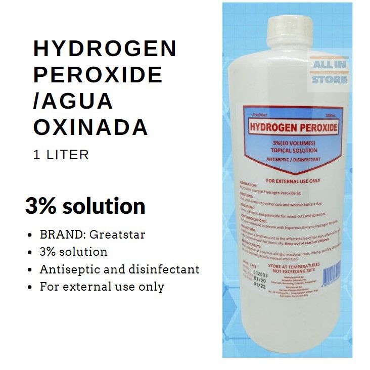 (ALL-Z) Hydrogen Peroxide /Agua Oxinada (1 liter) | Shopee Philippines