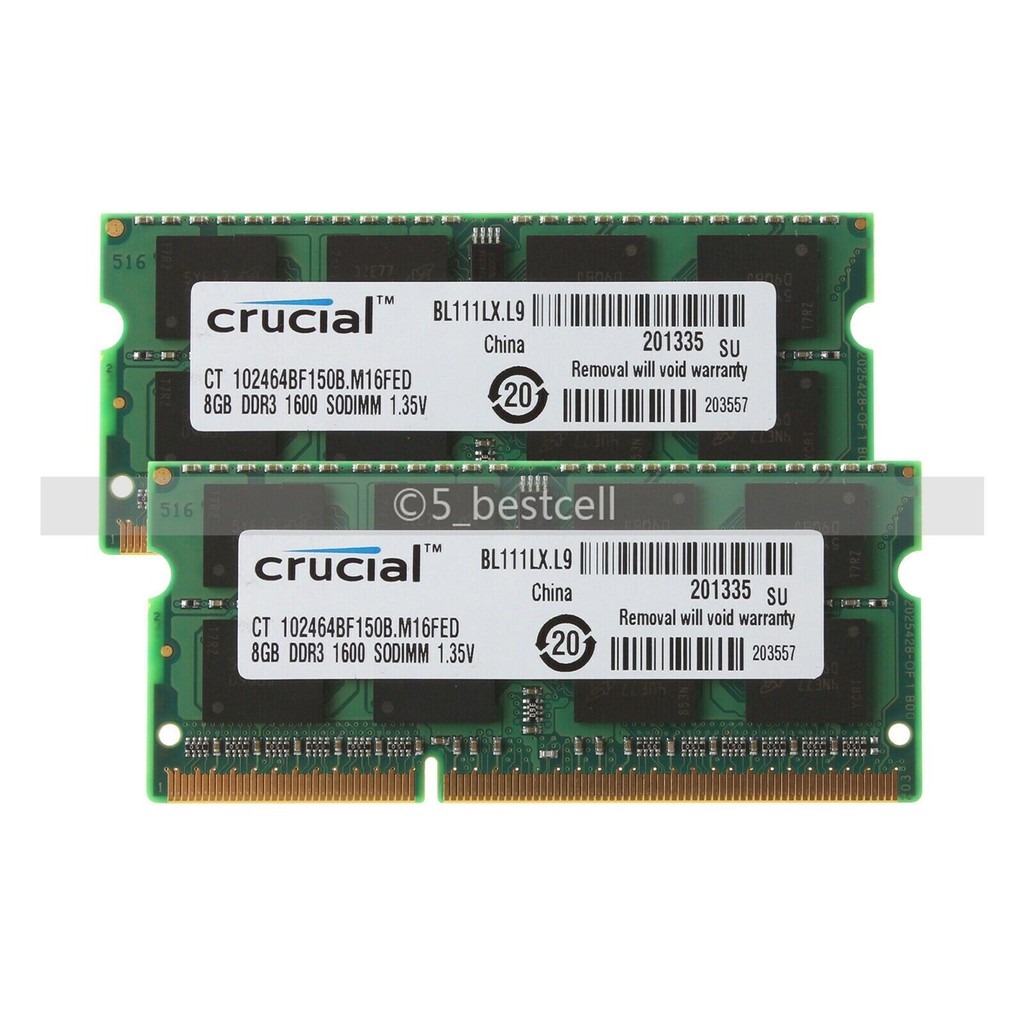 Crucial 8GB PC3L-12800 DDR3L 1600Mhz SO-DIMM Laptop Memory Ram
