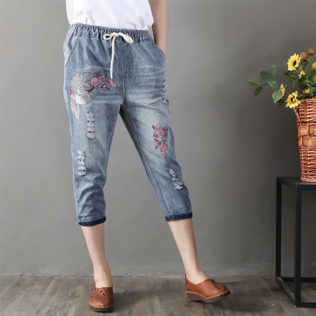 jeans with elasticated waist womens