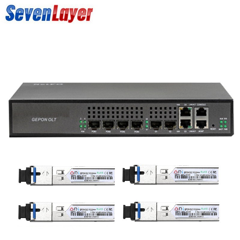 EPON OLT 4PON Ports FTTH CATV GEPON OLT Carrier grade High density Fiber Optic High Quality 1 
