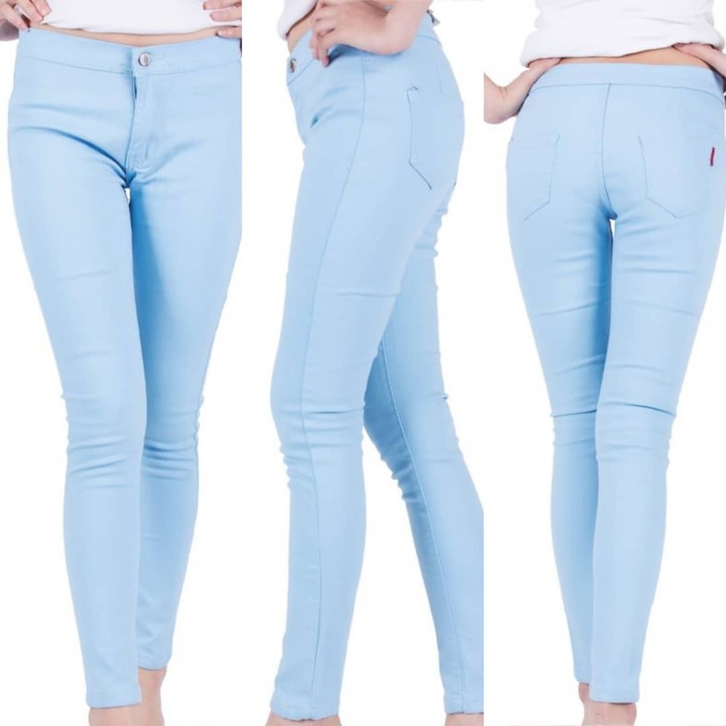 pale blue skinny jeans