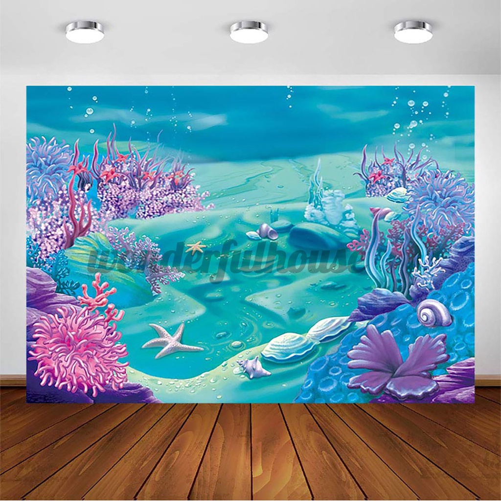 Photography Background Sea Mermaid Baby Shower Birthday Party Backdrops