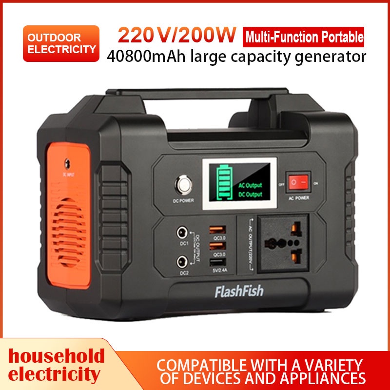 FlashFish 220V 200W Power Station MultiFunction Portable Big Capacity