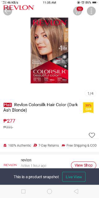 Revlon Colorsilk Hair Color Dark Ash Blonde Shopee Philippines