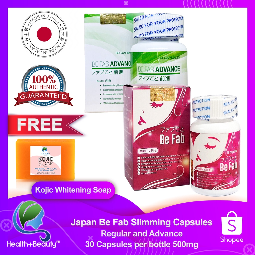 Japan Be Fab Slimming 30 Capsules 500mg with Gold Hologram Seal (100