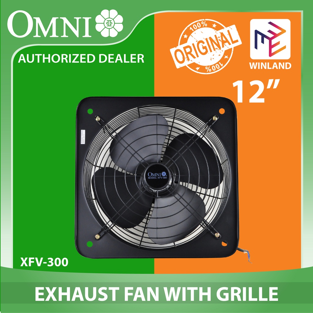 OMNI by Winland Industrial Wall Mounted Exhaust Fan 12inch with Grille