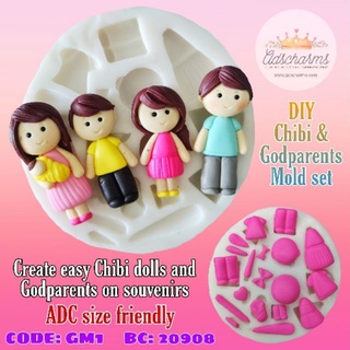 【Ready Stock】๑⊕FADCM Godparents mold set | Chibi dolls mold | Clothes mold | Baptismal Souvenir mold #1
