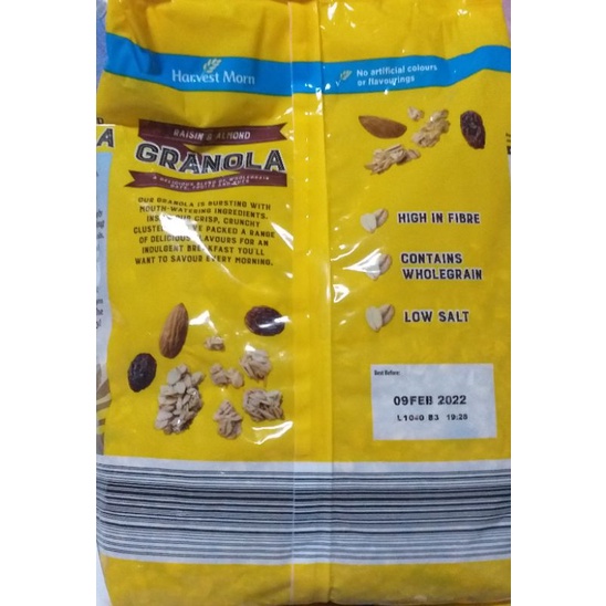 Harvest Morn Crunchy Oat Granola Raisin Almond 1kg Shopee Philippines