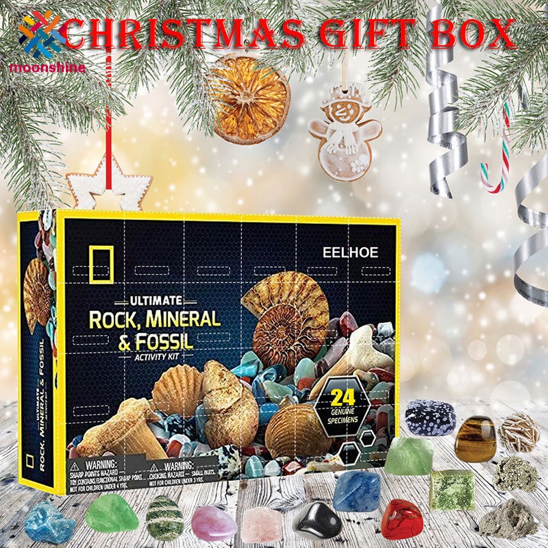Healing Crystal Advent Calendar Kids with Rock Collections Pebbles