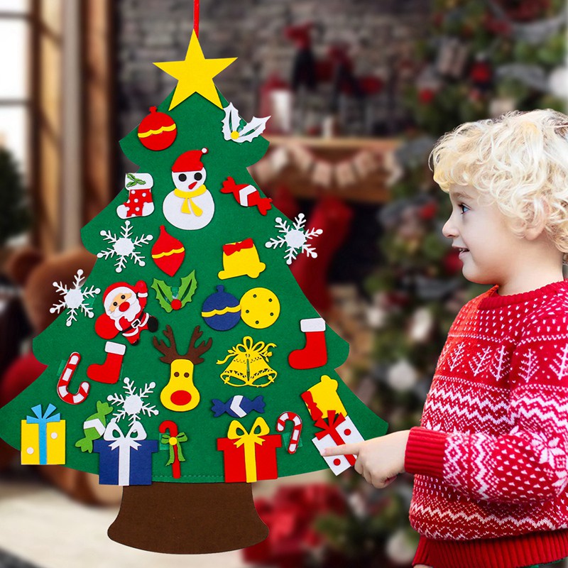 Kids Diy Felt Christmas Tree Christmas Decoration For Home Navidad 2021 ...