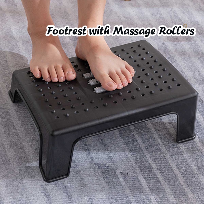 Under Desk Foot Rest with Massage Rollers Office Footrest Underthe