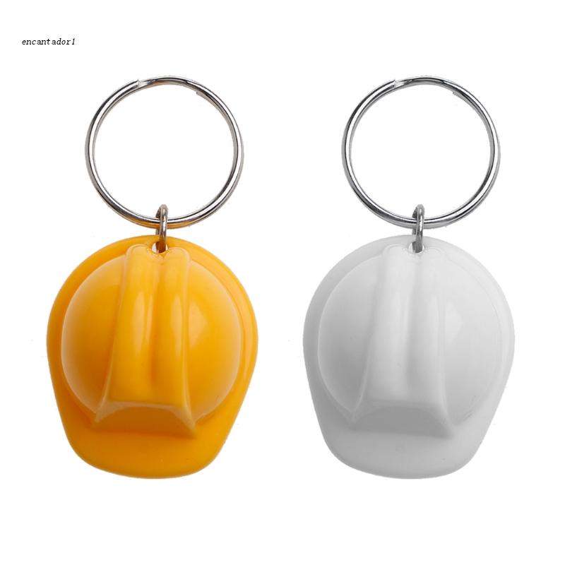 Plastic Safety Helmet Keychain Key Ring 3D Hard Hat Key Chain Creative