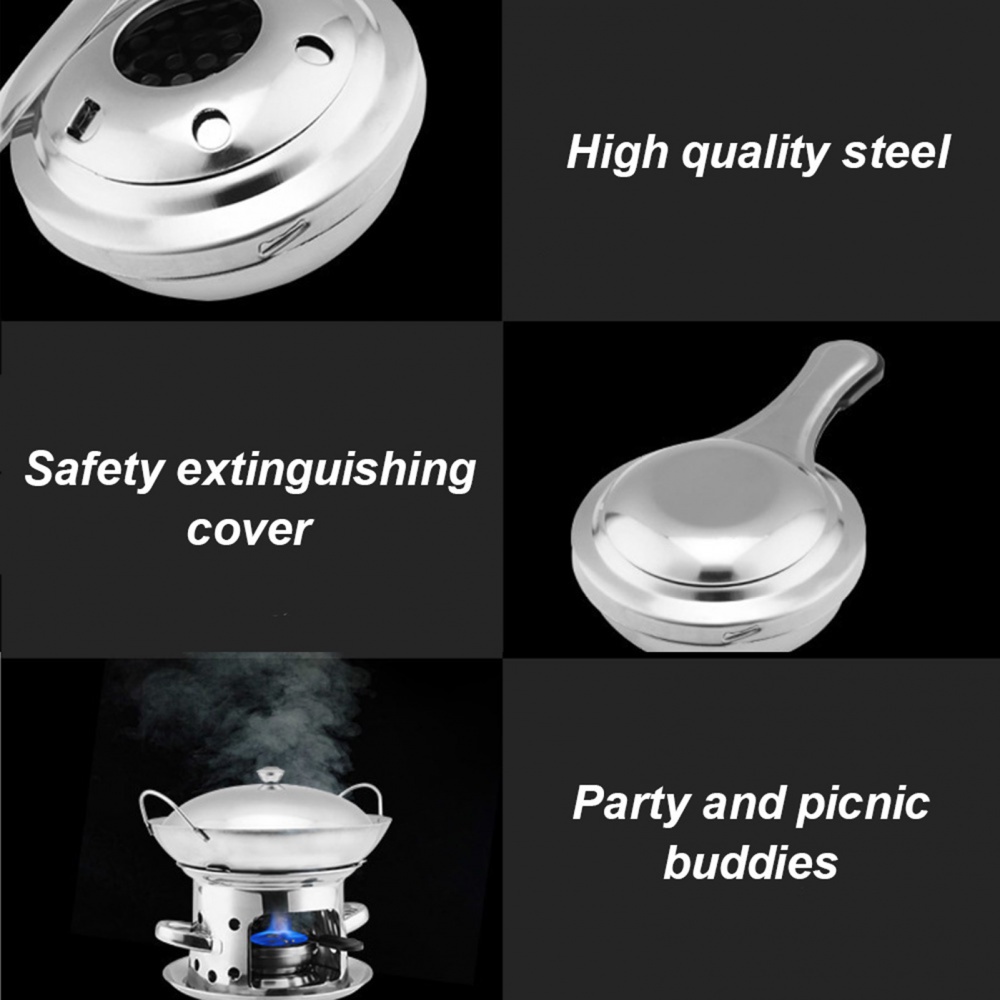 Stainless Steel Fondue Burner Portable Mini Alcohol Stove Burner 
