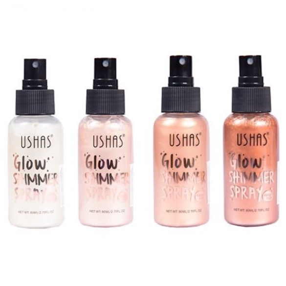 USHAS Glow Diamond Shimmer Primer Body Face Spray Body Glitter Shimmer