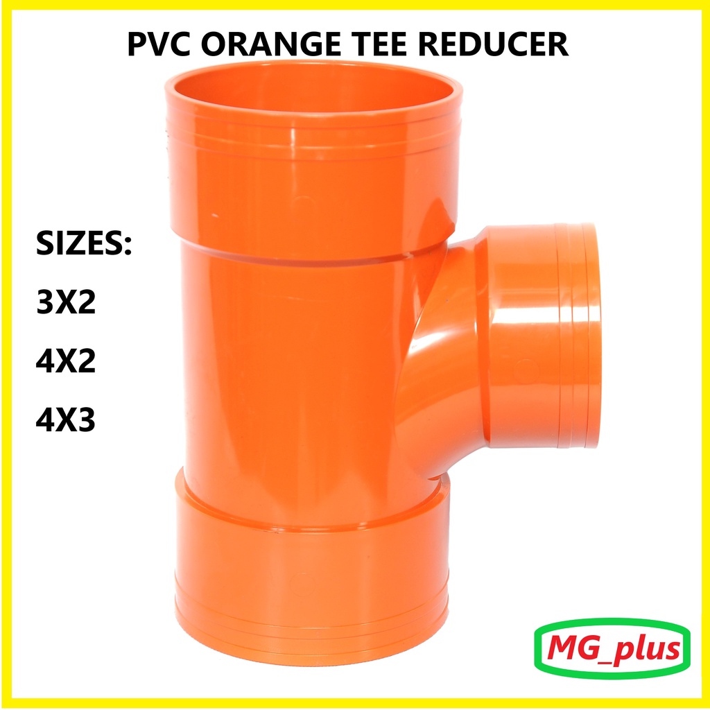 PVC Sanitary Orange Pipe Fittings Tee Reducer 3x2 4x2 4x3 For Plumbing ...