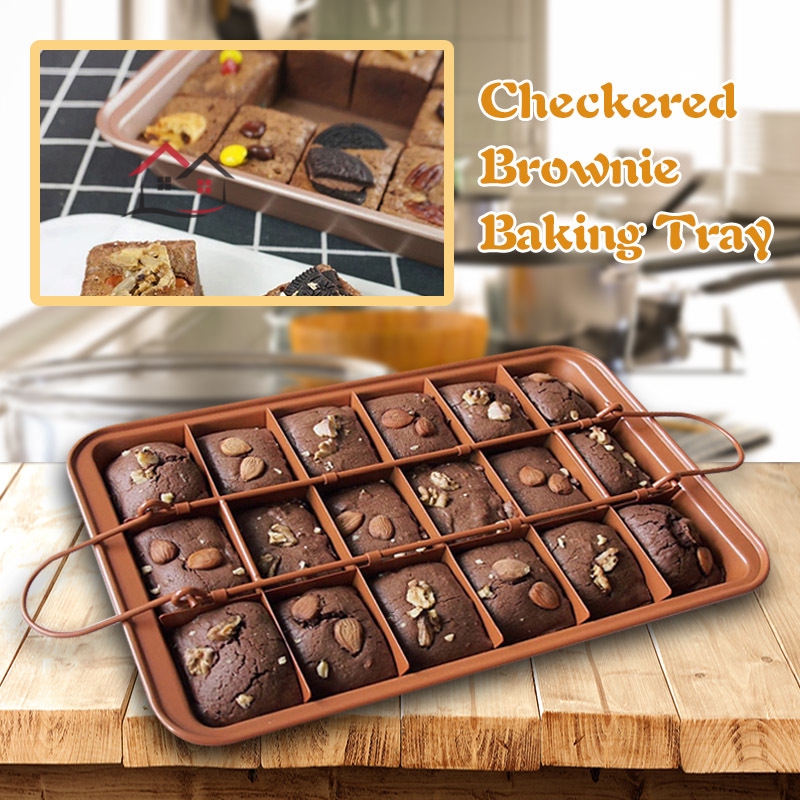 COD Brownie Pan Non Stick Cake Baking Pans with Dividers 18 Preslice