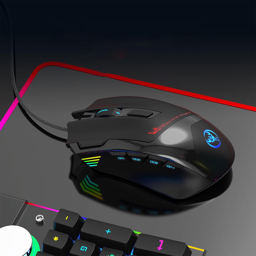 S600 USB Wired Gaming Mouse 9 Buttons 7200 DPI RGB Backlight Adjustable 6600FPS Programmable