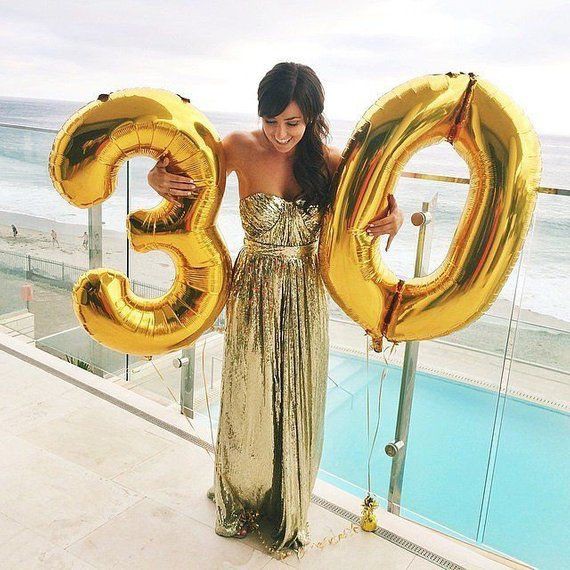 24 inch Giant Gold Number Foil Balloon 