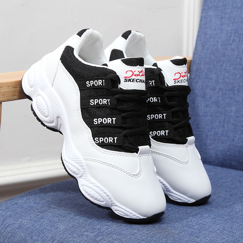 white bulky sneakers