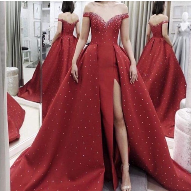 debut gown red