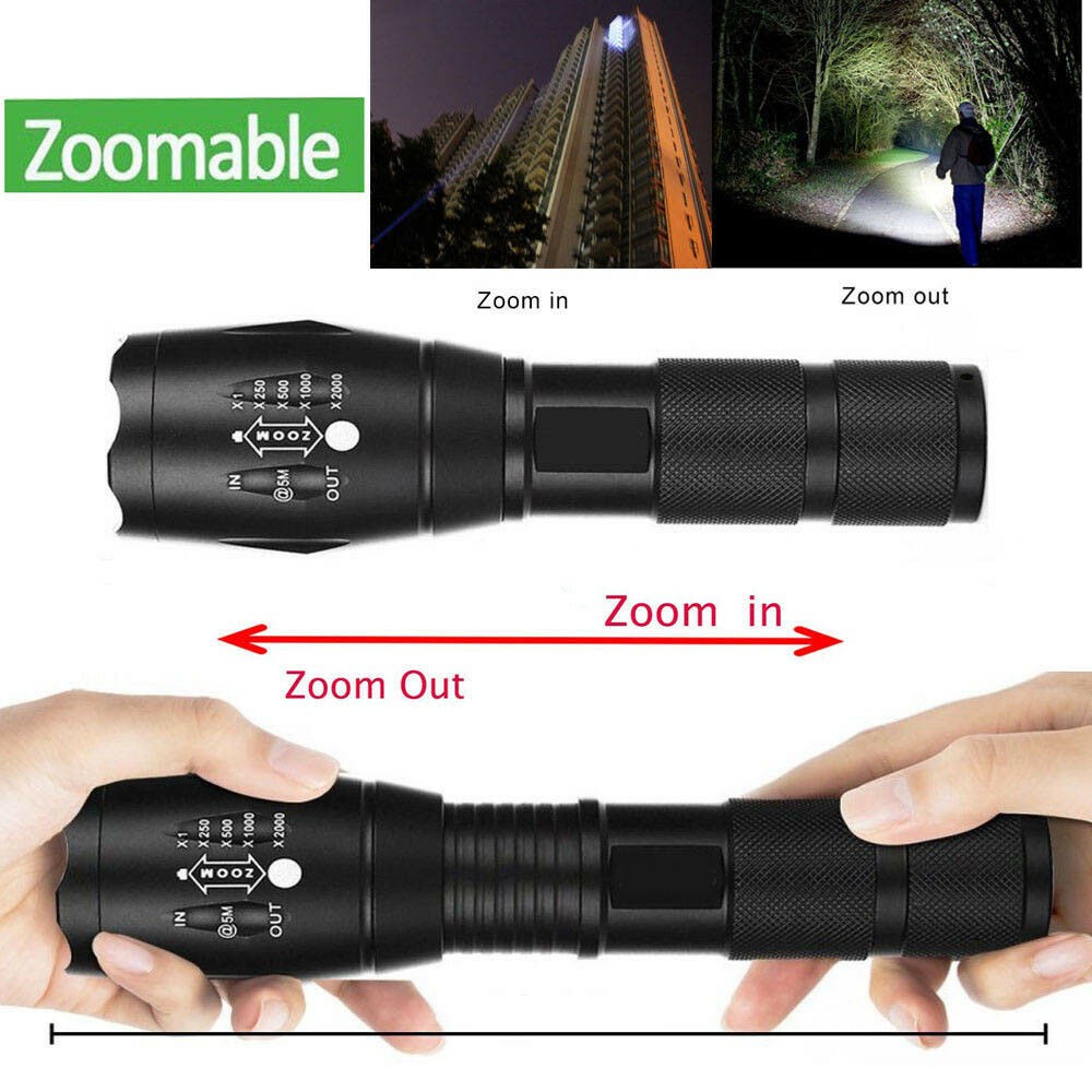Details about   Outdoor LED Lamp Flashlight Torch 350000LM Zoomable 5-Modes US Stocks Quality