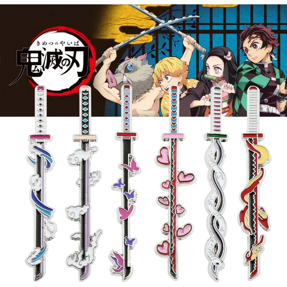 Manga Demon Slayer Kimetsu No Yaiba Fashion Badge Brooches Button For Women Dress Anime Lapel