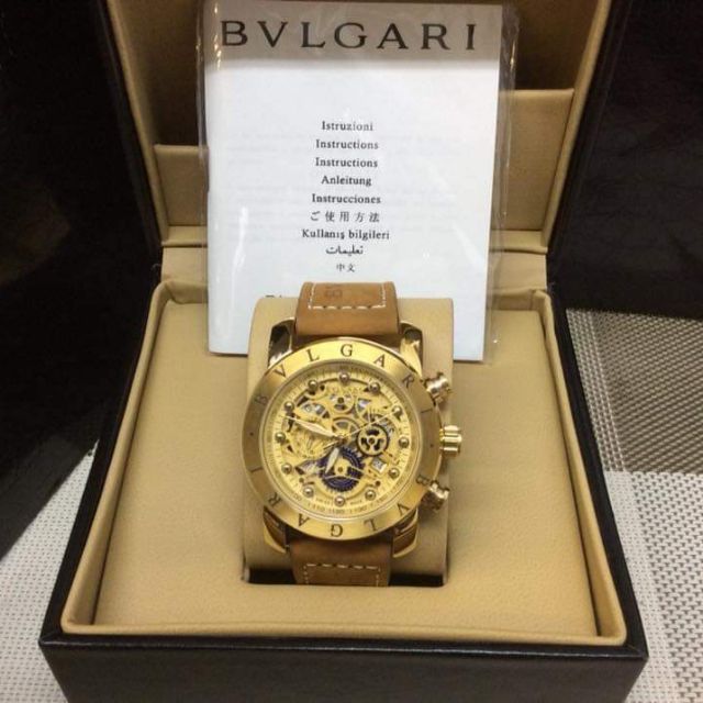bvlgari leather watch