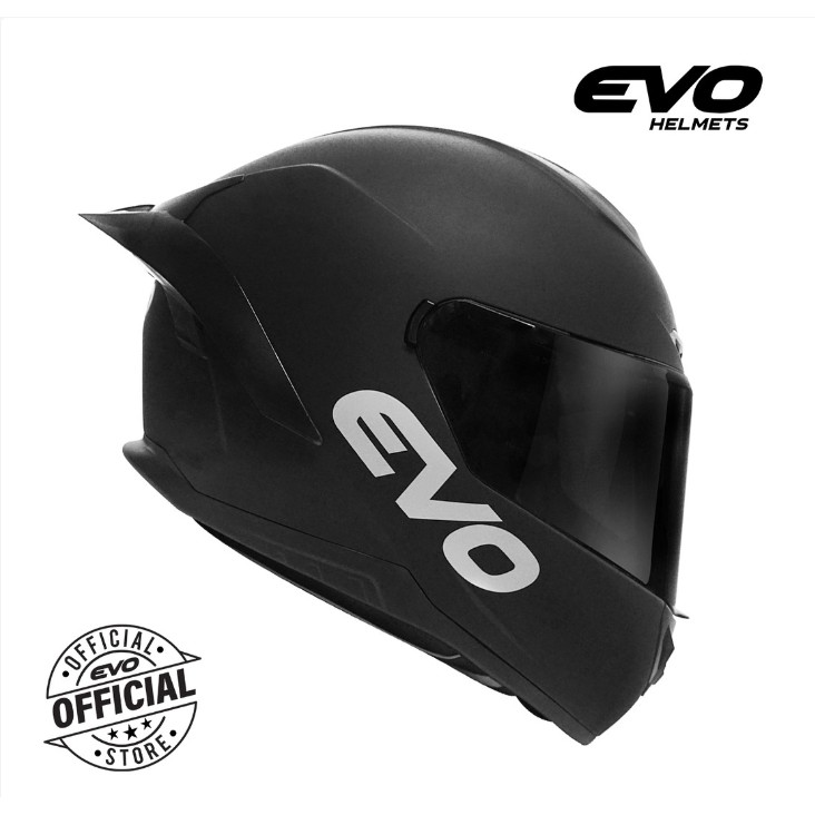 EVO XR-03 Matte Black Full Face Single Visor Helmet with Free Clear ...