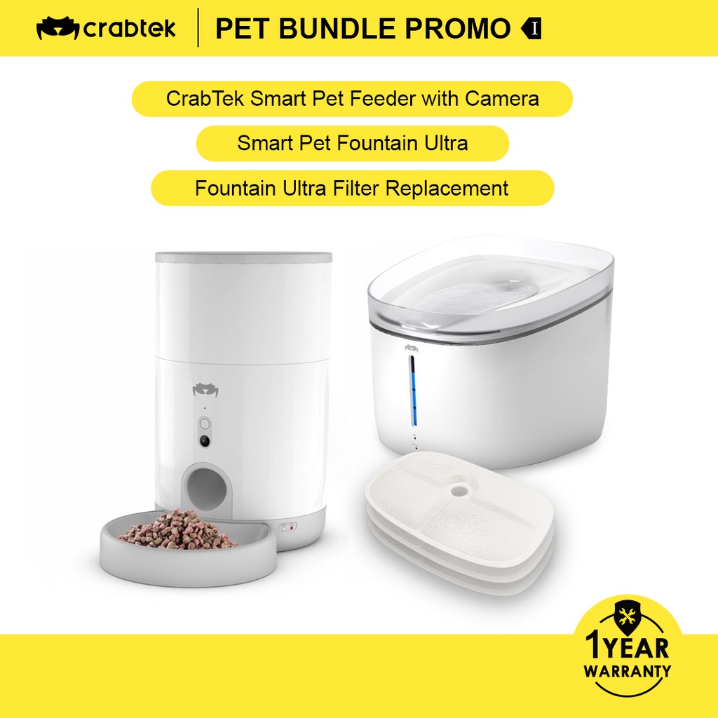 CrabTek Pet Care Automatic Feeder Fountain App Control | Shopee Philippines