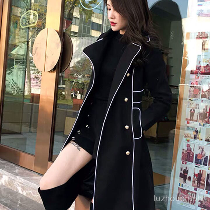 black woolen coat for women