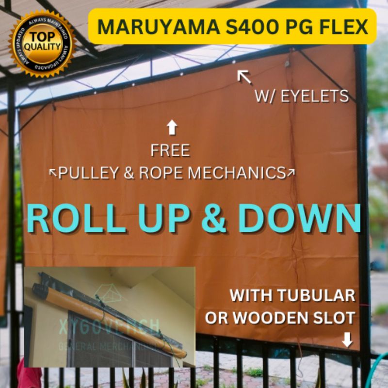 6ft x 8ft ROLL UP TRAPAL / FINISH SIZE LONA (MARUYAMA) WITH PULLEY SET