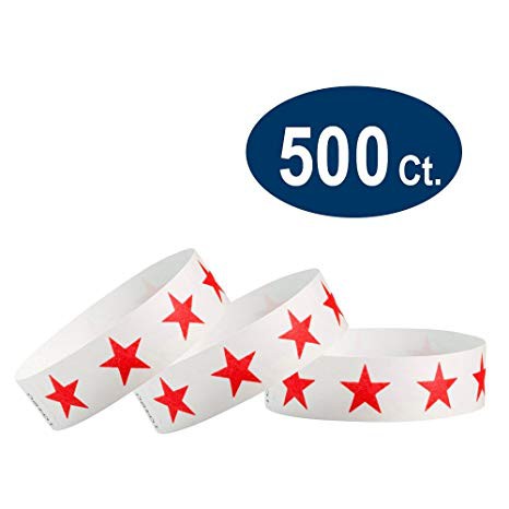 WristCo Neon Green 3/4 Inch Voucher Detachable Stub 500 Count Paper Wristbands for Events 