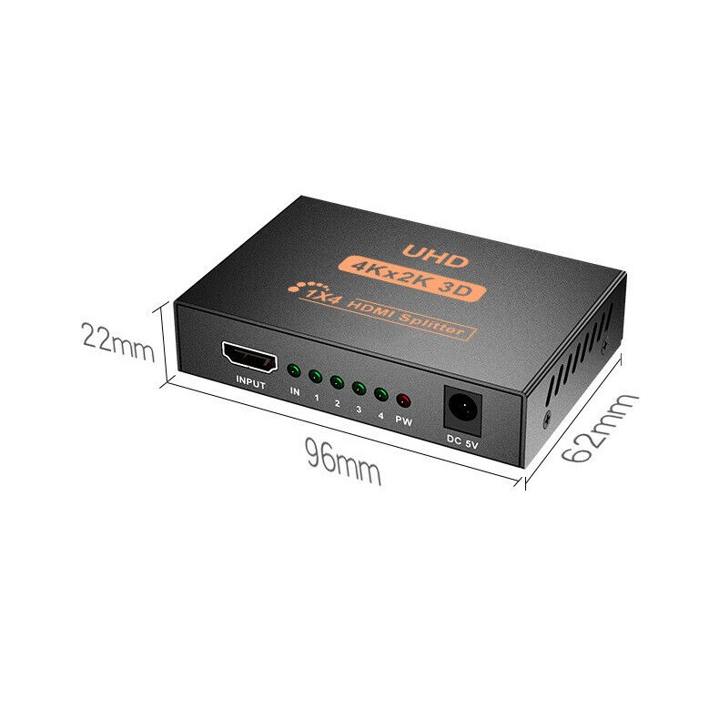 HDMI Splitter 1 in 4 Out 1.4 HDCP Bypass Full Ultra HD 1080P 4K/2K 3D Resolution Zgov Shopee