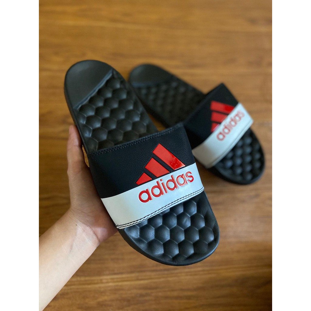 adidas slides red and black