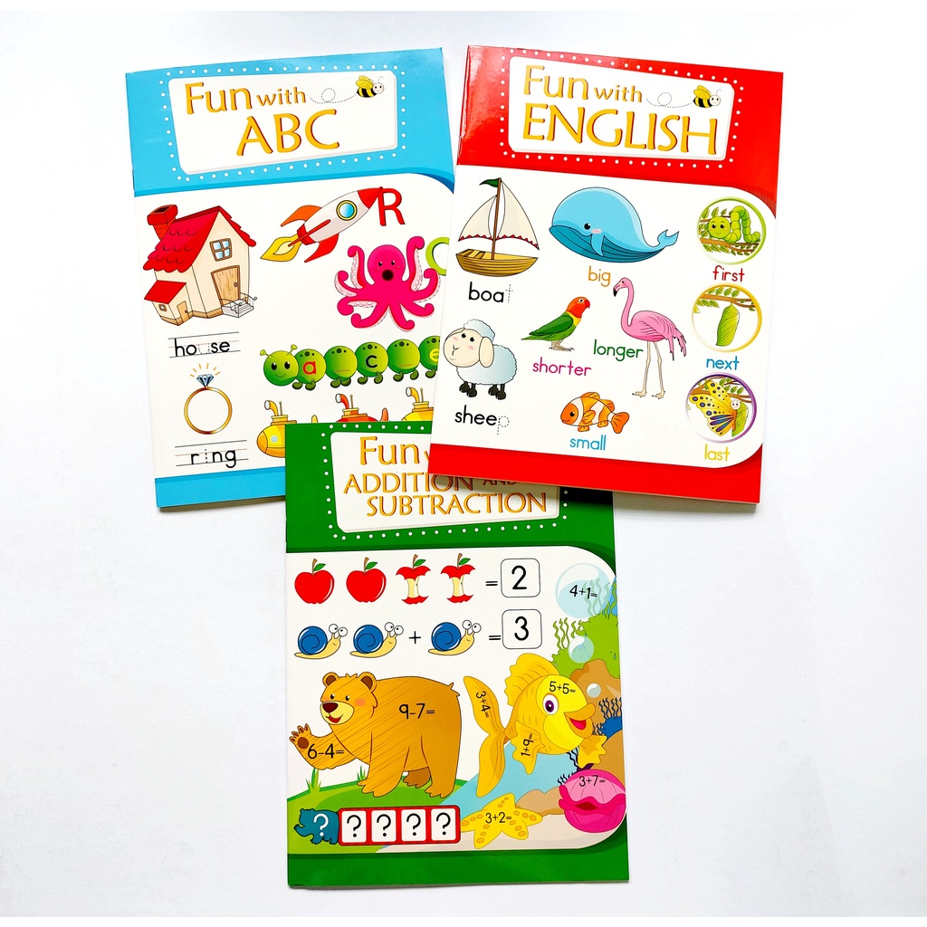 Featured image of Fun With Early Learning  Activity Books -ABC, English, Addition and Subtraction