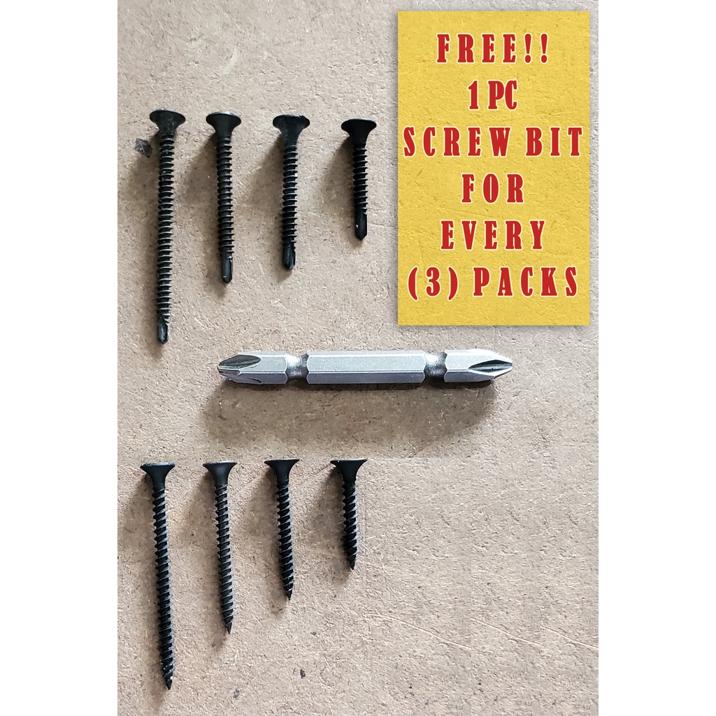 GYPSUM SCREW / BLACK SCREW WOOD / STEEL 50s PER PACK Shopee Philippines