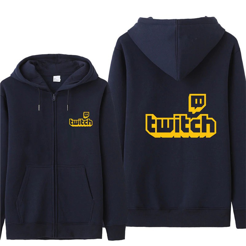 twitch logo unisex full zip hoodie