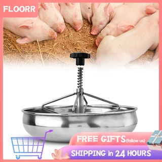 ◇COD  [Seller Recommend] Mangouu Stainless Steel Piglet Feeding Sow Milk Trough Food Tray Pig Feeder