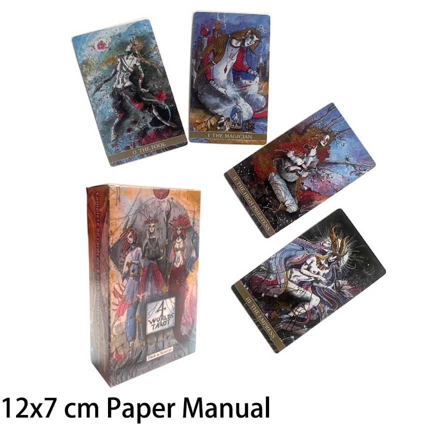 12x7 cm 4 Worlds Tarot Deck Card Game Paper Manual Shopee Philippines