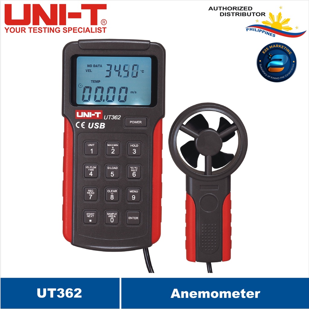 UNIT Anemoscope UT362 Anemometer Data hold / Auto poweroff / Low